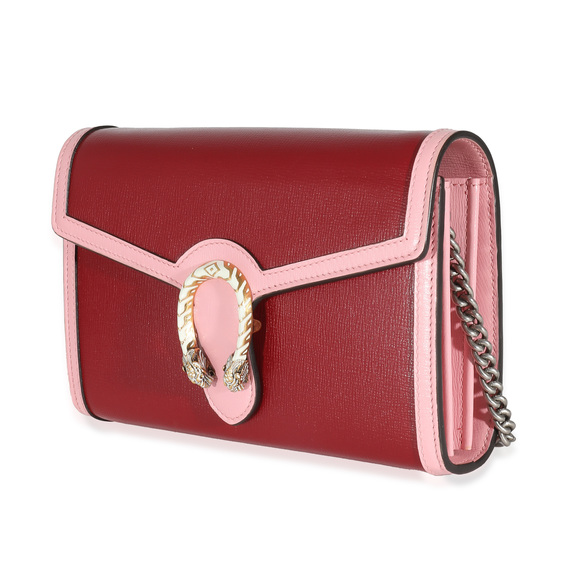 GUCCI Pink White Leather Dionysus Chain Wallet - Picture 4 of 8